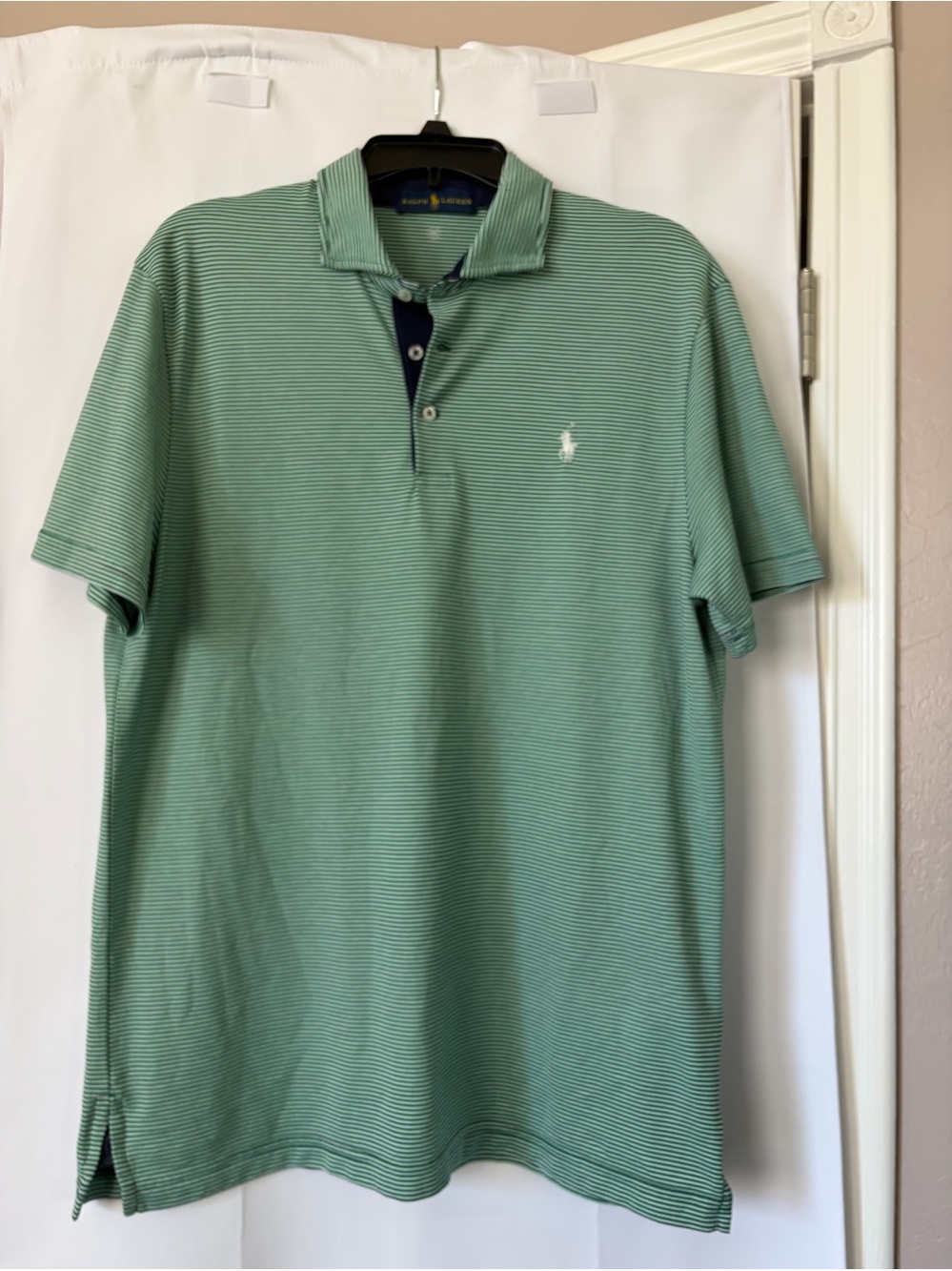 Ralph Lauren Pro Fit green striped polo shirt